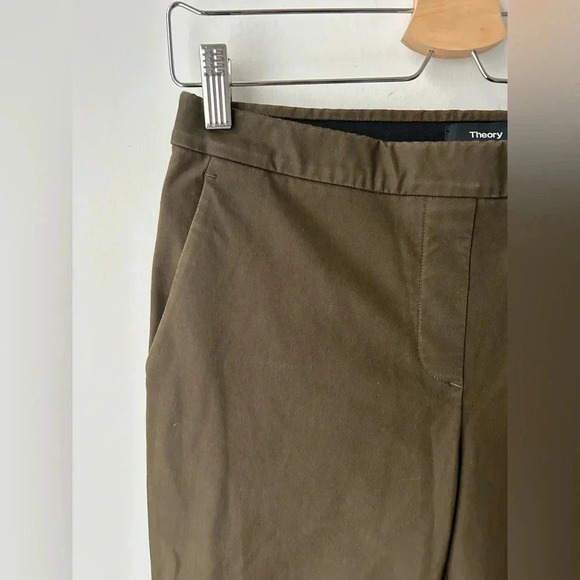 Theory green olive pull on pant - Picture 2 of 10